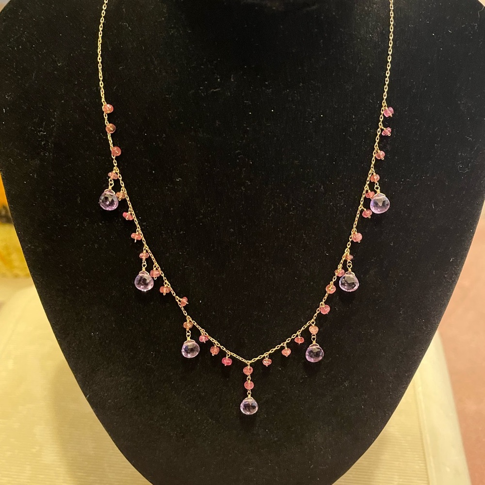 Mother’s Day’s gift. Blue Nile gemstone 14K necklace